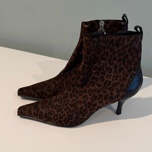 Donald J. Pliner Brown Animal Print Ankle Boots